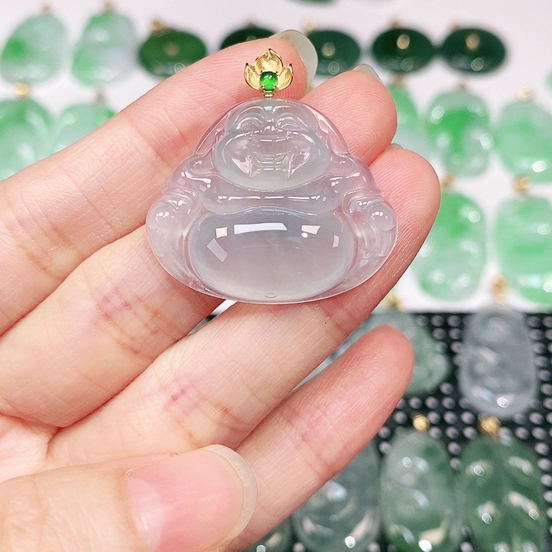 翡翠吊坠(不含链)18K金镶嵌宁*姐