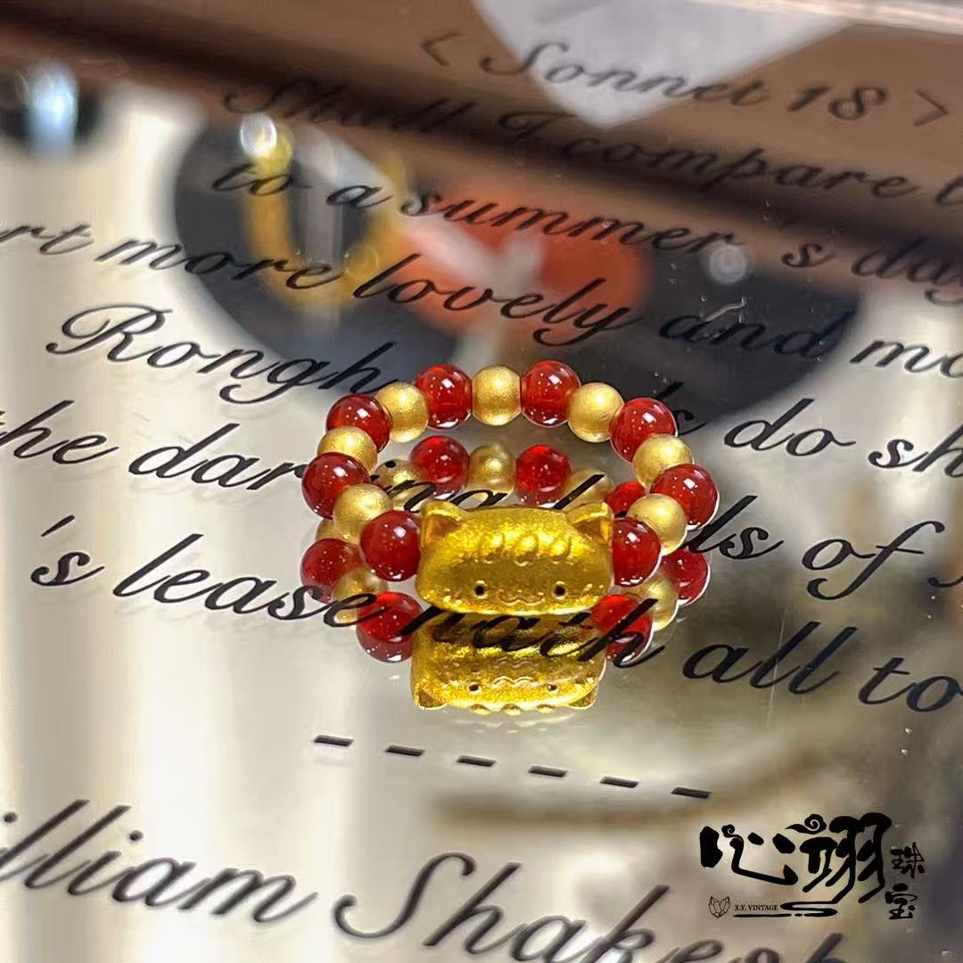 心翊珠宝【央专属】天然红玛瑙能量戒指A 多样性发其一