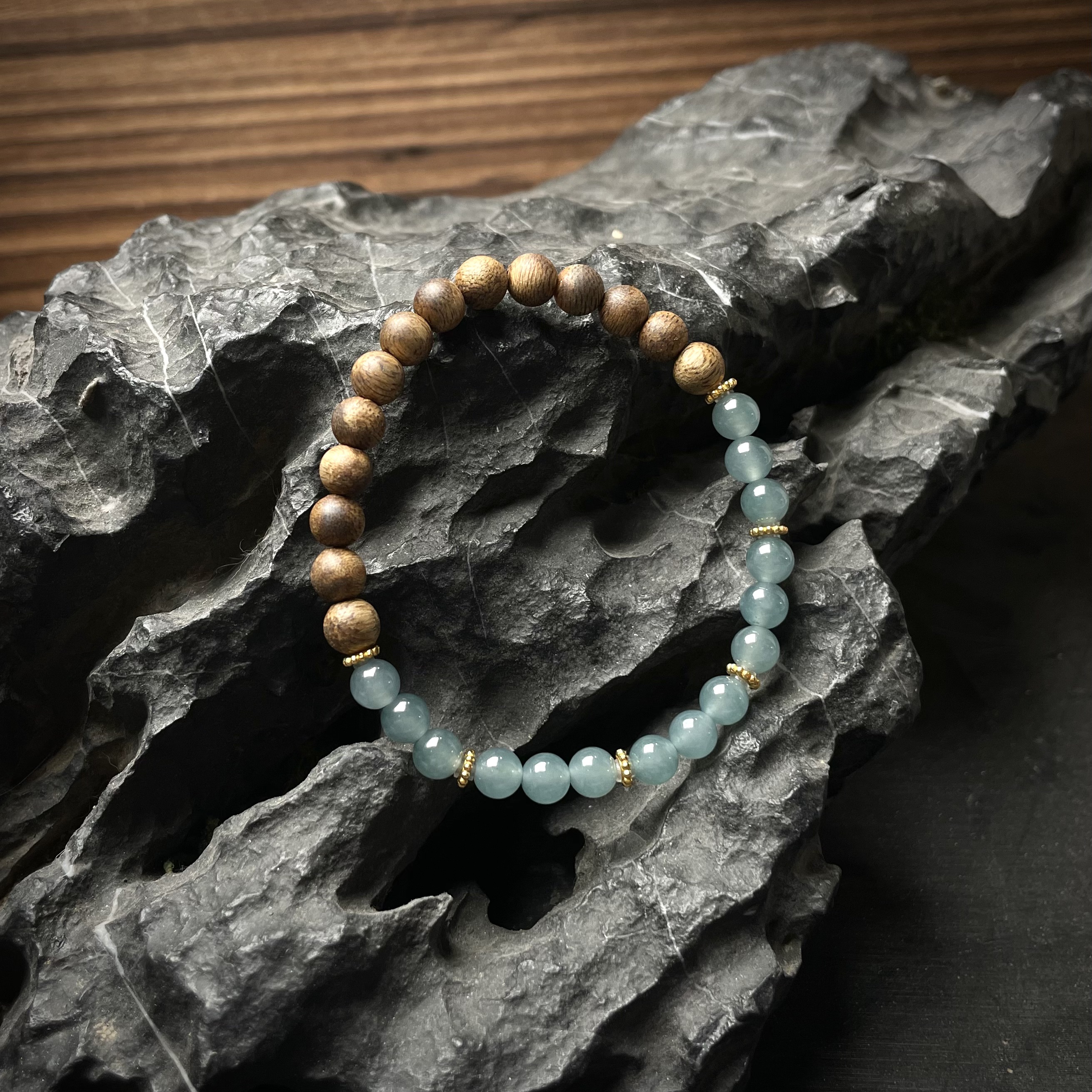 【翠香子】天然沉香高冰翡翠手串 KT25042710