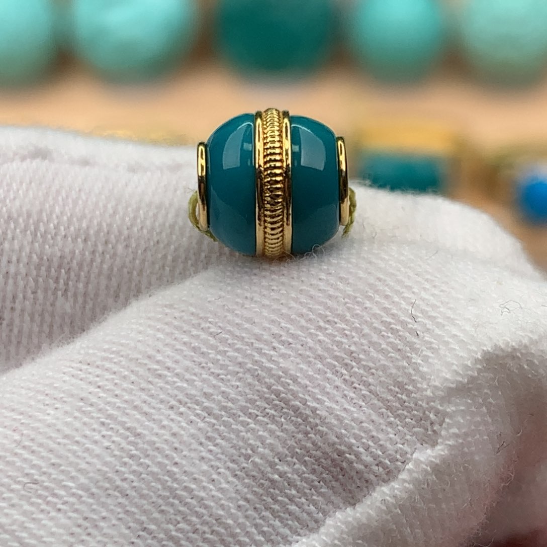 绿松石珠宝奇石18K金镶嵌