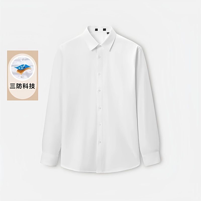 白色加绒加厚衬衫，品牌撤柜剪标男士商务加绒加厚衬衫