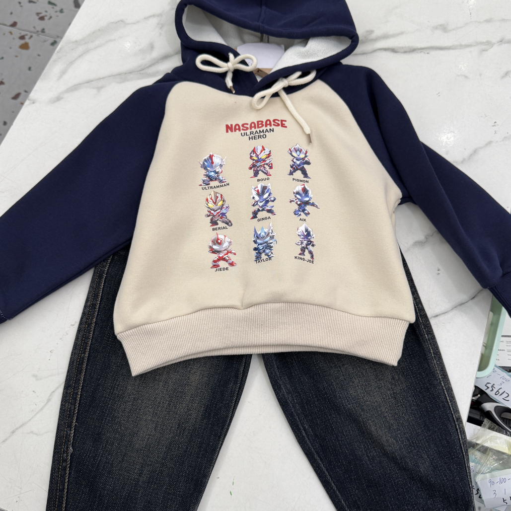 55615 秋冬新款男童加绒卫衣