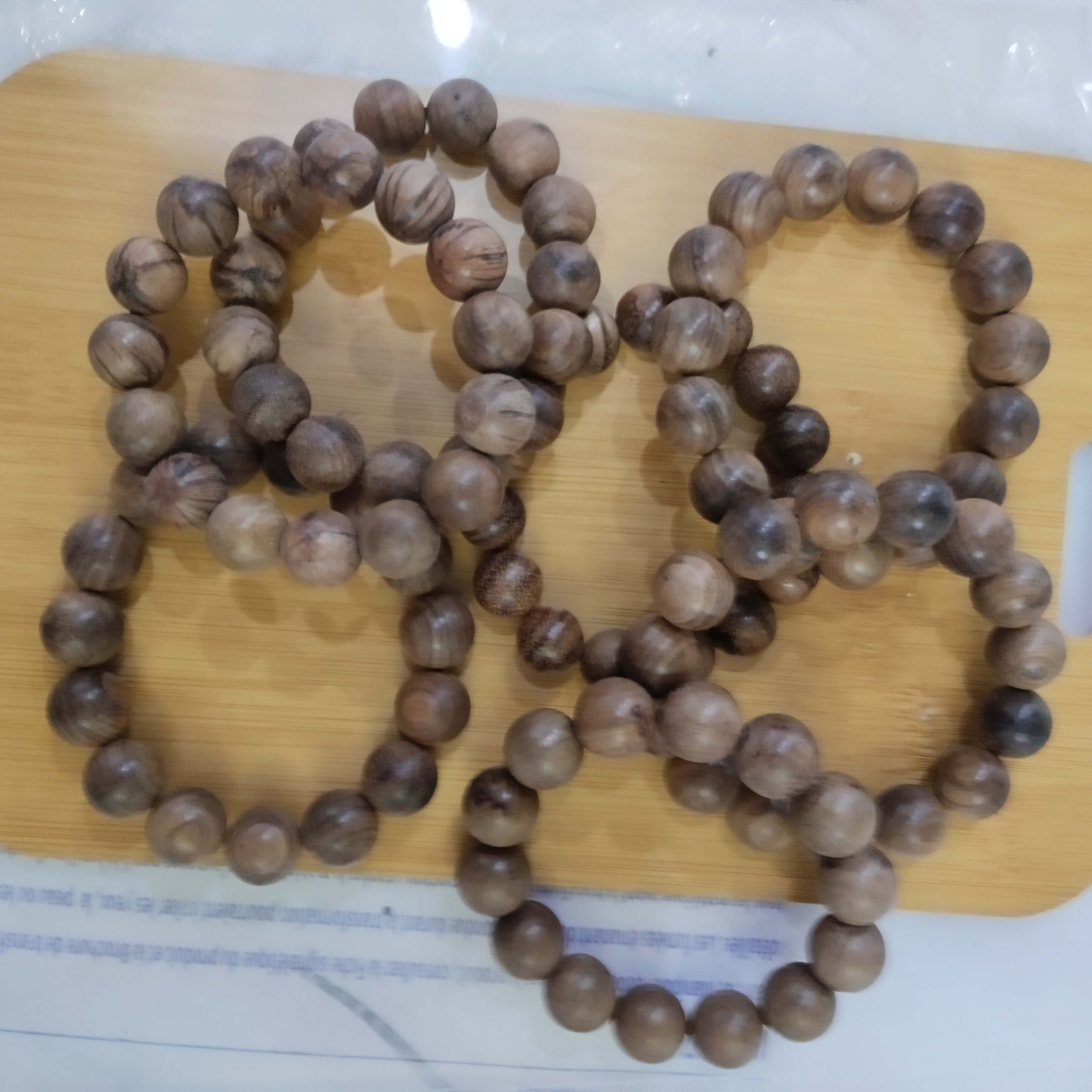 E349 虎皮檀圆珠1.5cm单圈手串