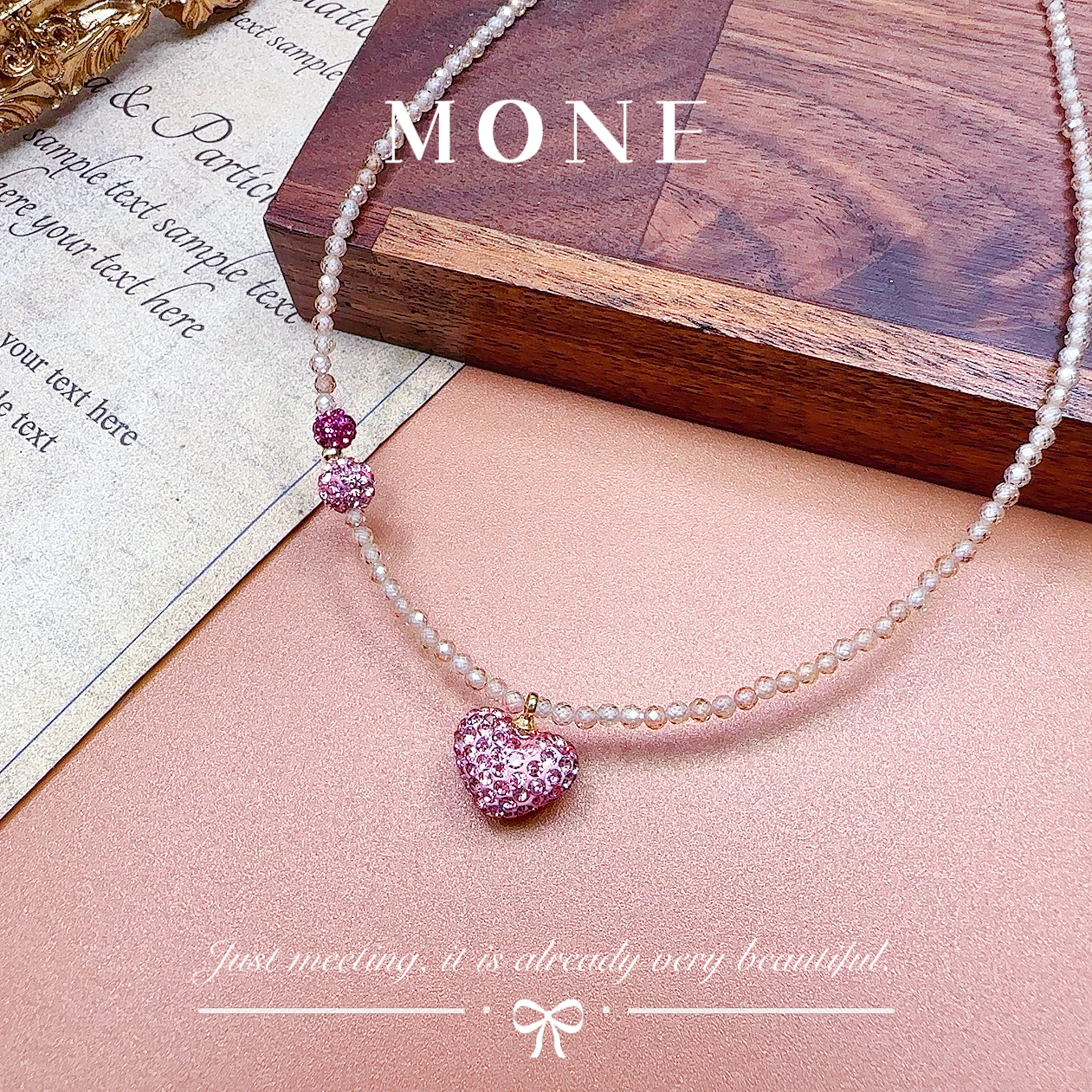 铜合金仿水晶项链 【6225】时尚气质百搭高级设计款项链