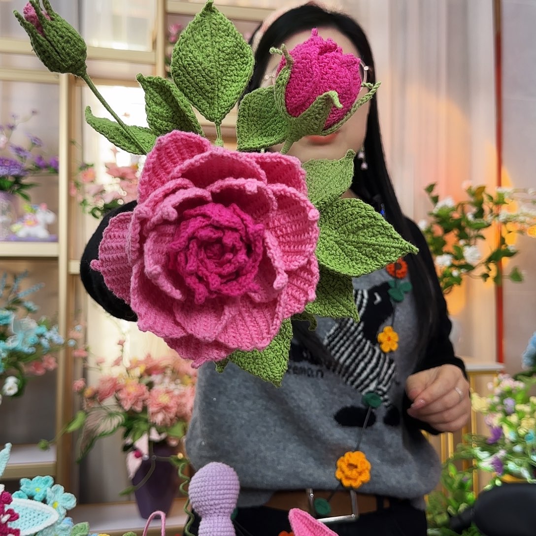 纯手工钩织钩织花束