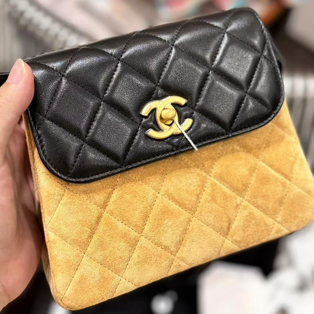 95新 Chanel/香奈儿 25A手工坊麂皮豆腐包全新