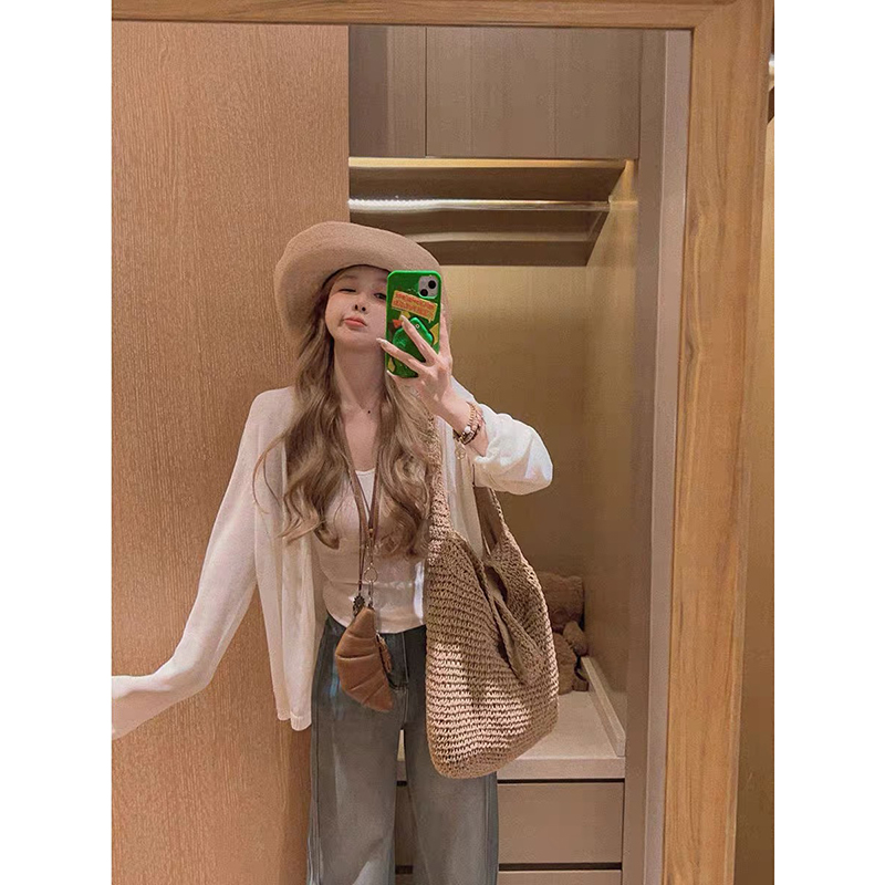 【婴儿蓝】3815开衫外套超柔软新款高品质V领针织上衣