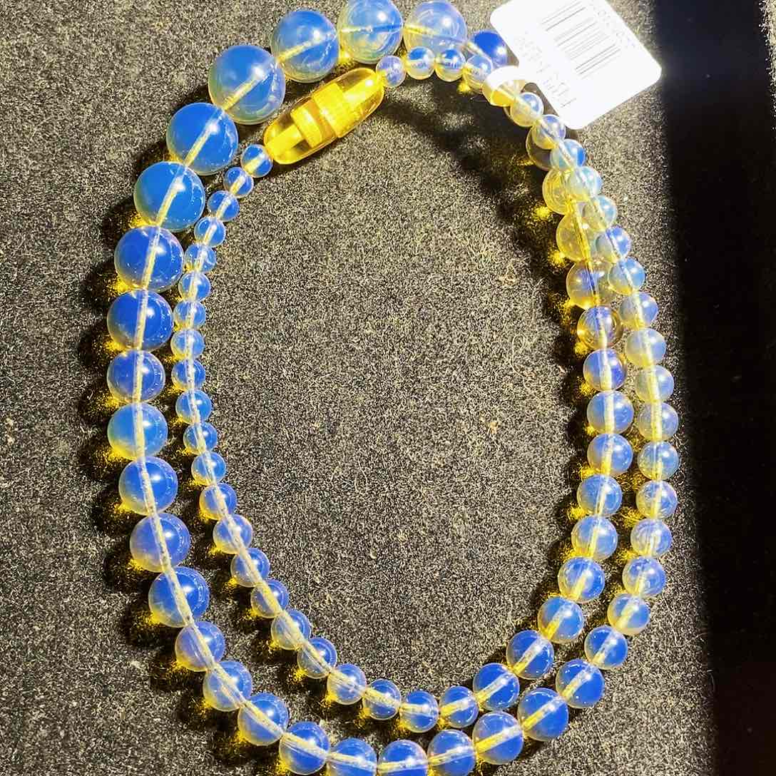 蓝珀裸石未镶嵌蓝珀天空蓝净水塔链