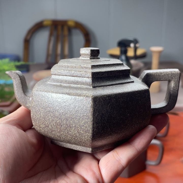 茶壶紫砂雪华，手磨料（段泥）