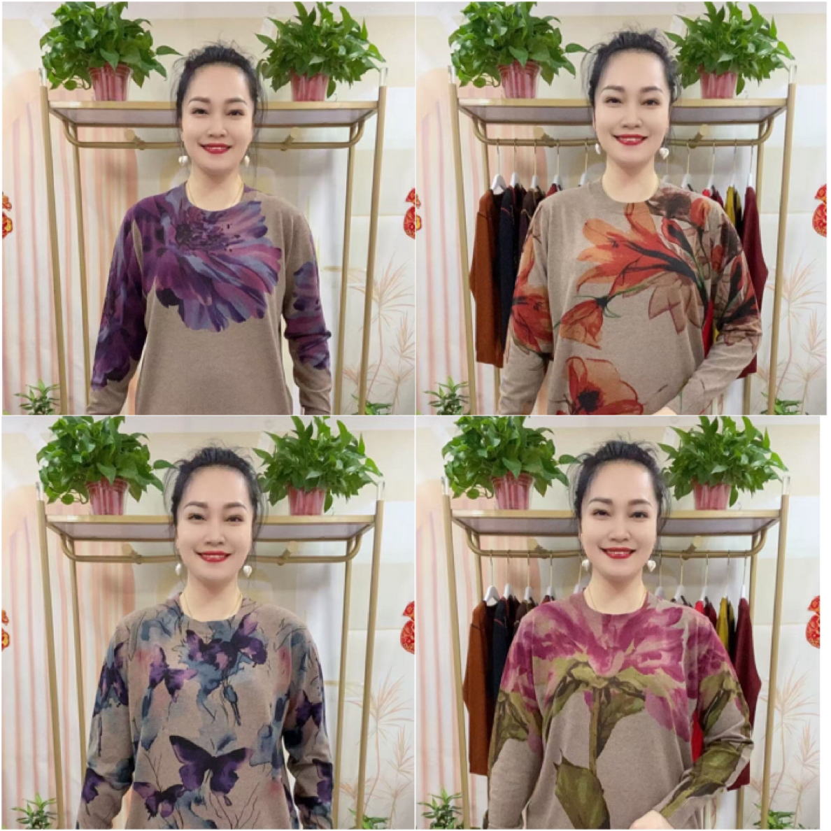 新款水墨画定位花小上衣