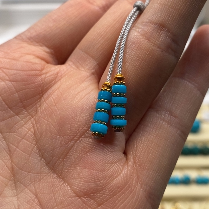 绿松石珠宝奇石18K金镶嵌A535