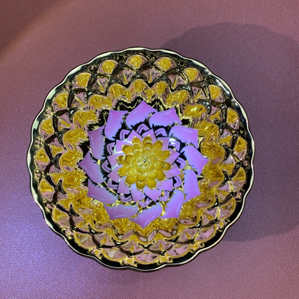 花开富贵粉莲花精美茶杯高档主人杯陶瓷杯单只装无礼盒lh