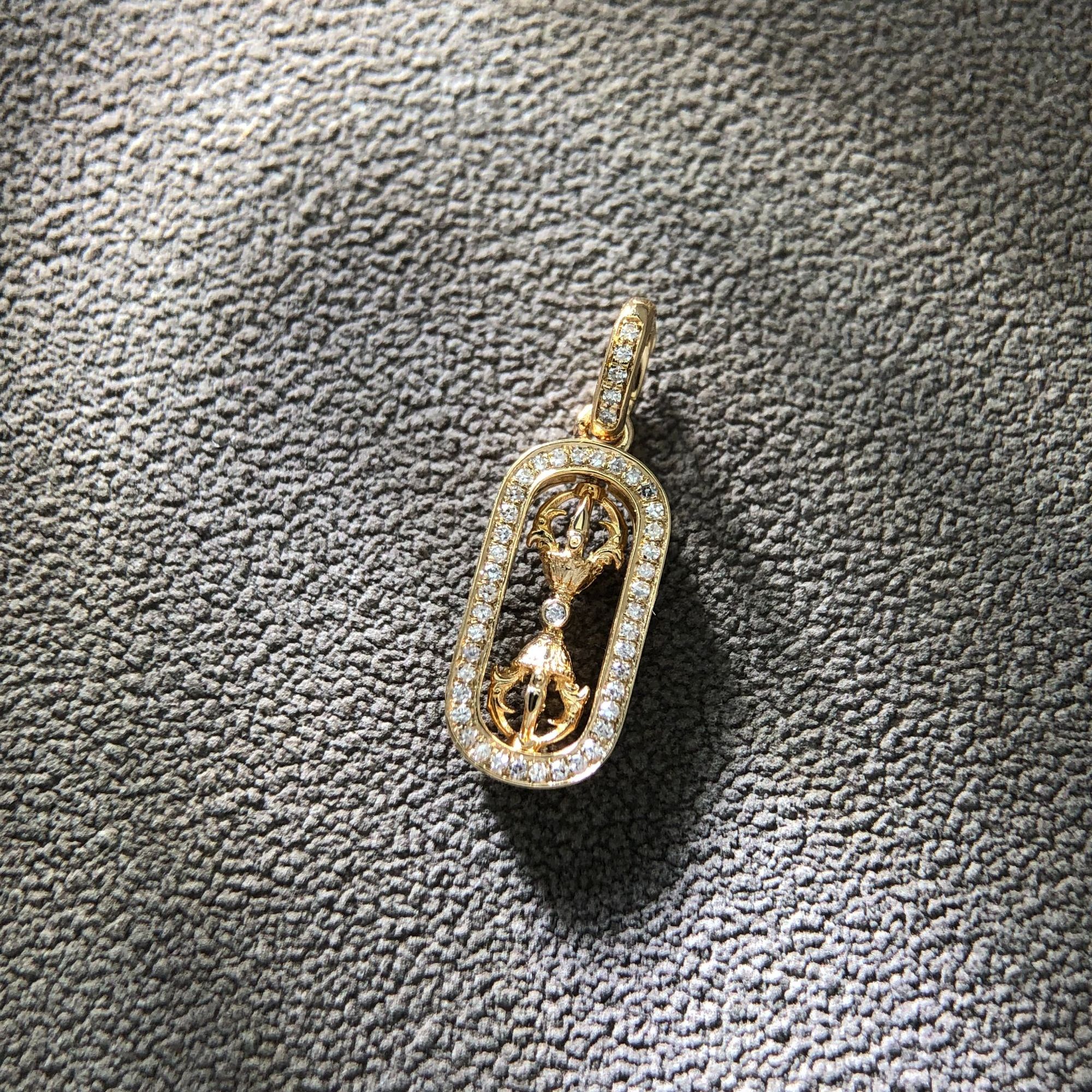 【举石臻选】TA12-1620-668钻石吊坠18k（一件/约7*13.5*3mm）H