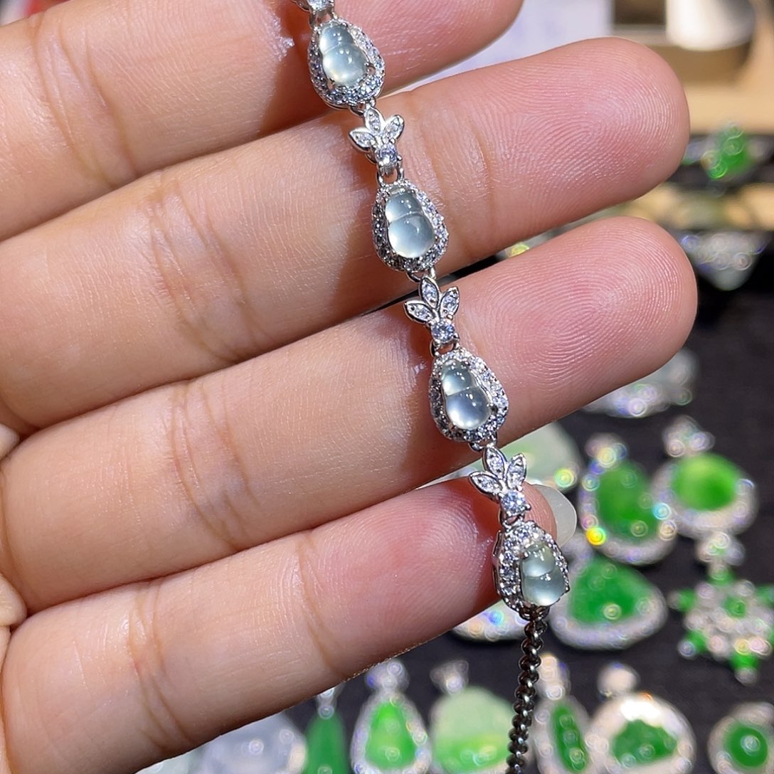 翡翠银S925镶嵌手链