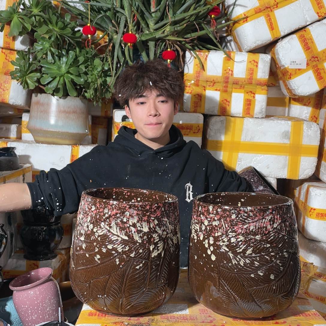 无铅玻璃宜兴紫砂花盆