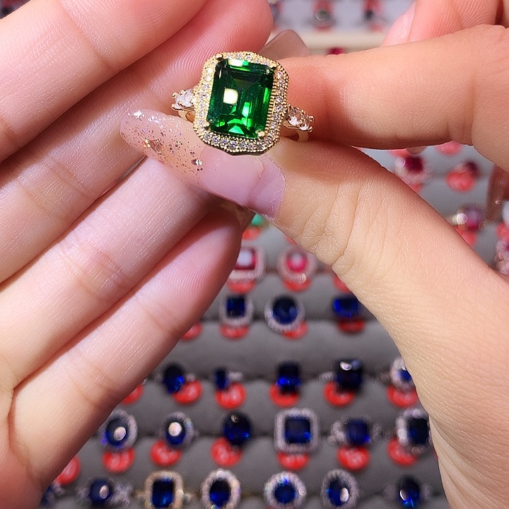 透辉石戒指银S925镶嵌