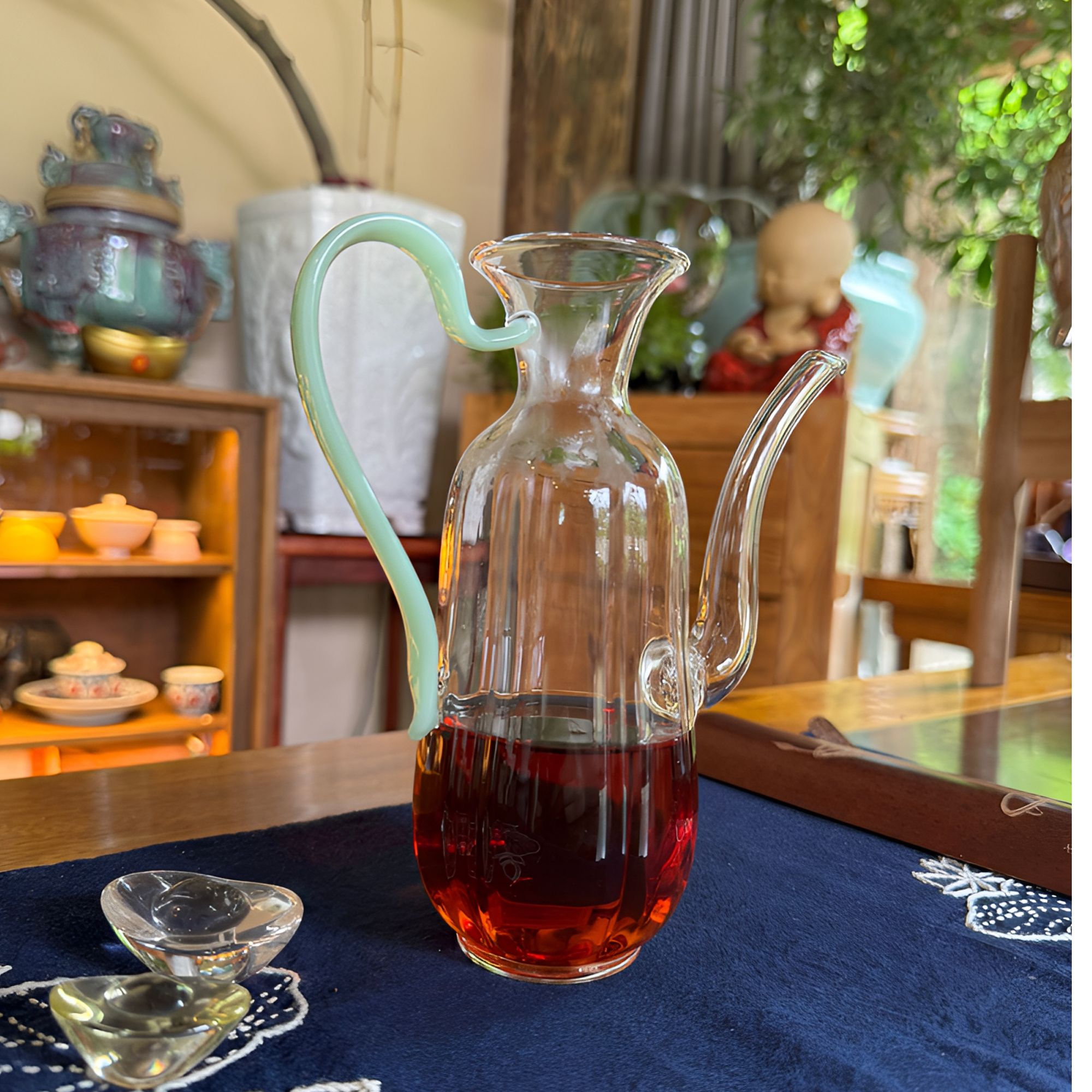 仿宋玻璃茶壶耐高温手执壶