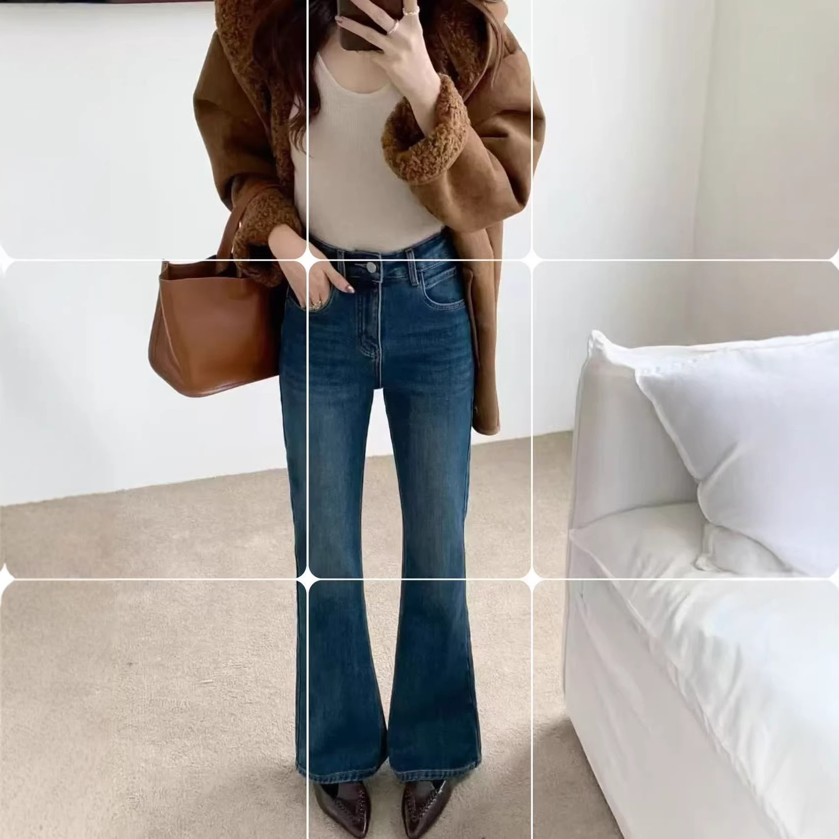 蜜柚家 小个子可穿加绒加厚九分筒喇裤