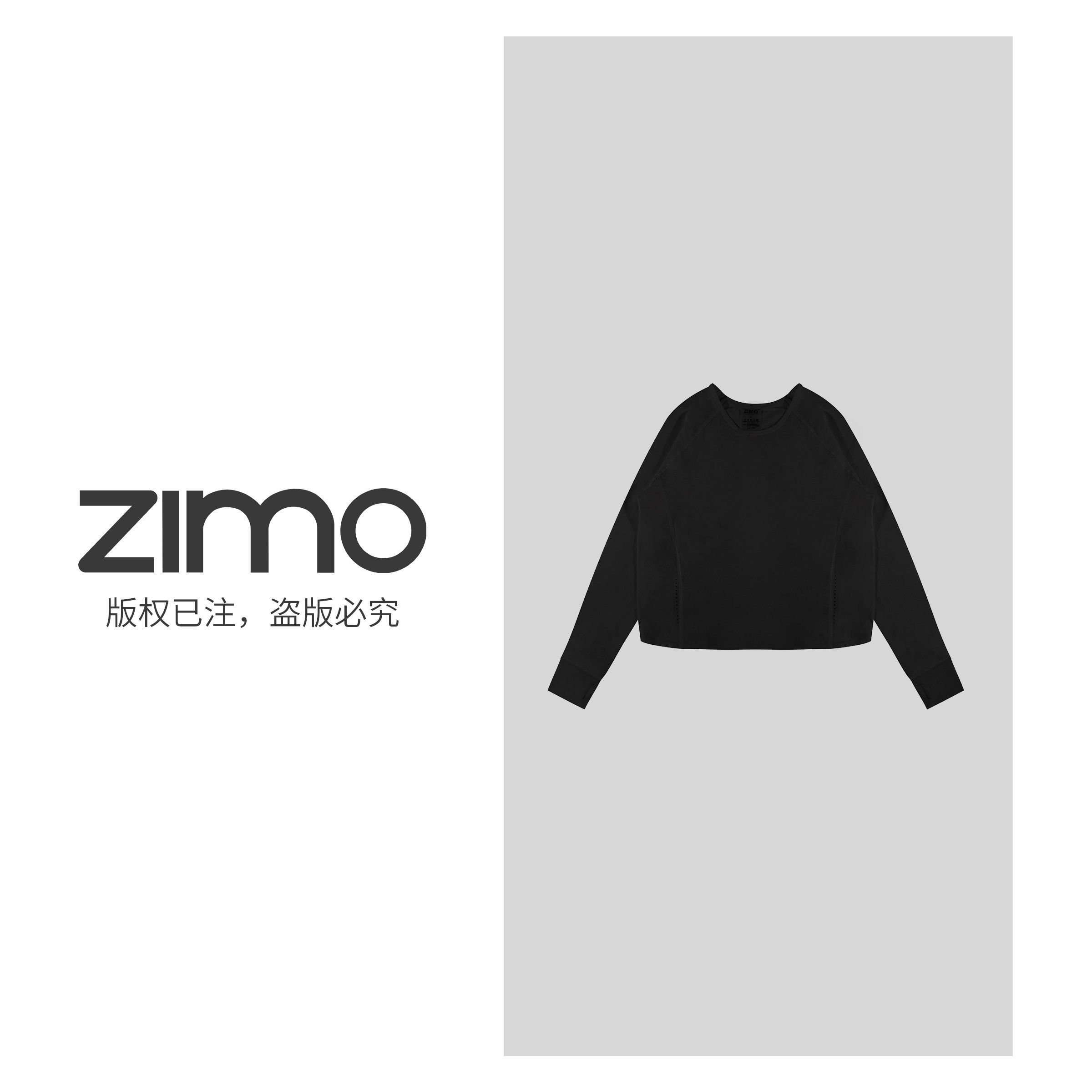 女士长袖-zimo-瑜伽健身瑜伽服健服YFCX662黑色*3