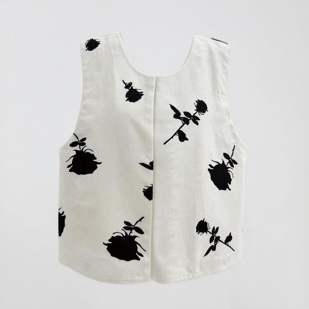 2025春季休闲百搭玫瑰花马甲0116