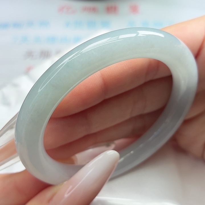 未镶嵌手镯翡翠54-55圈口圆条