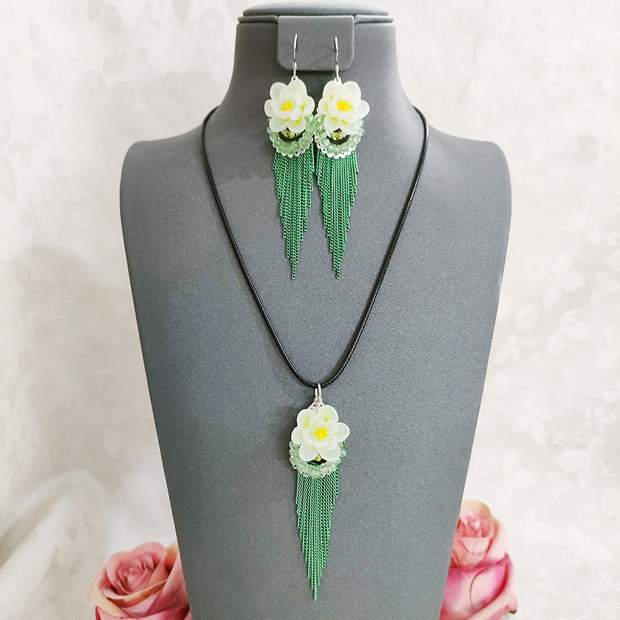 铜合金项链 民族风复古手工项链套装耳坠饰品1769