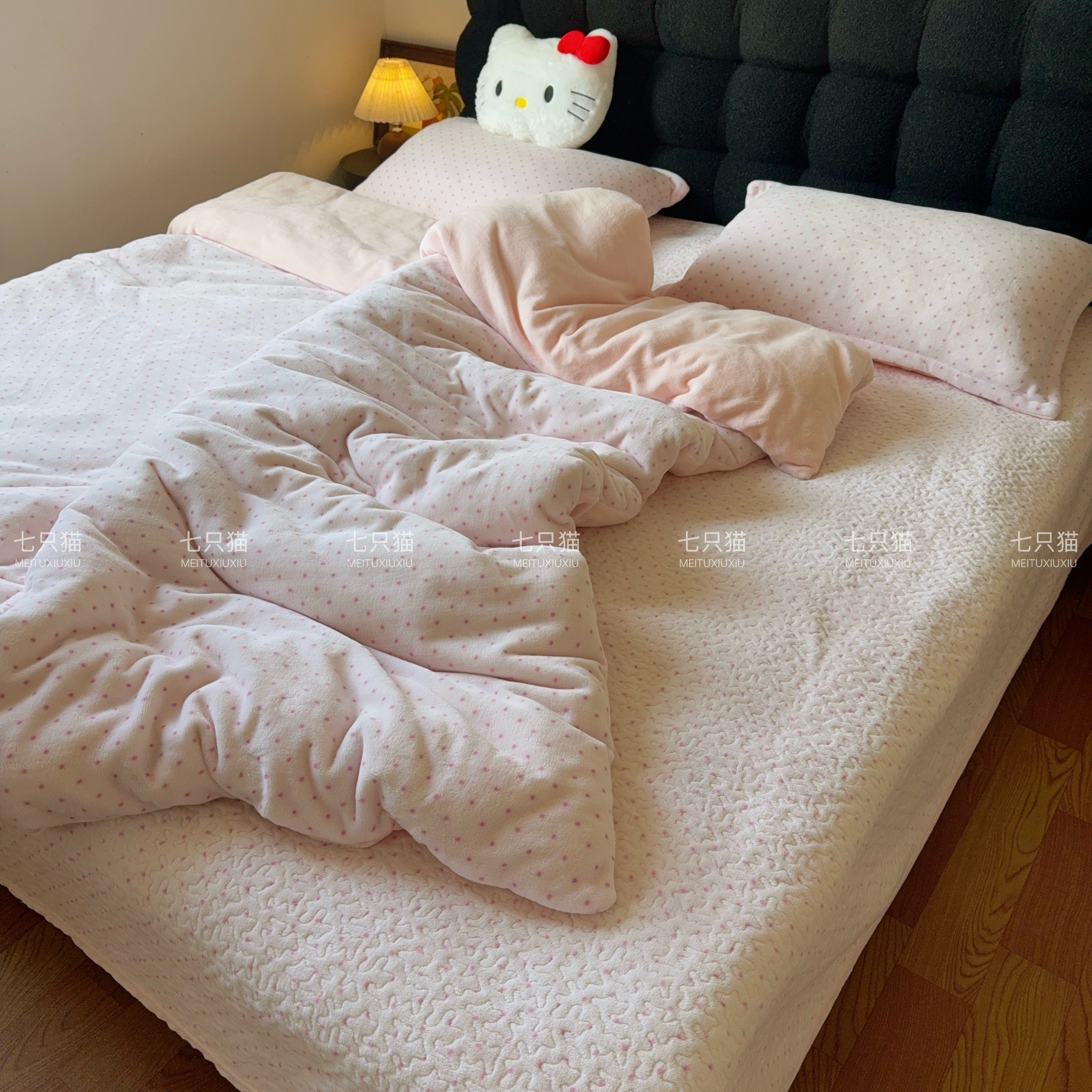 【单床盖】保暖牛奶绒床盖绗缝夹棉加厚加绒床单防滑抗静电可机洗
