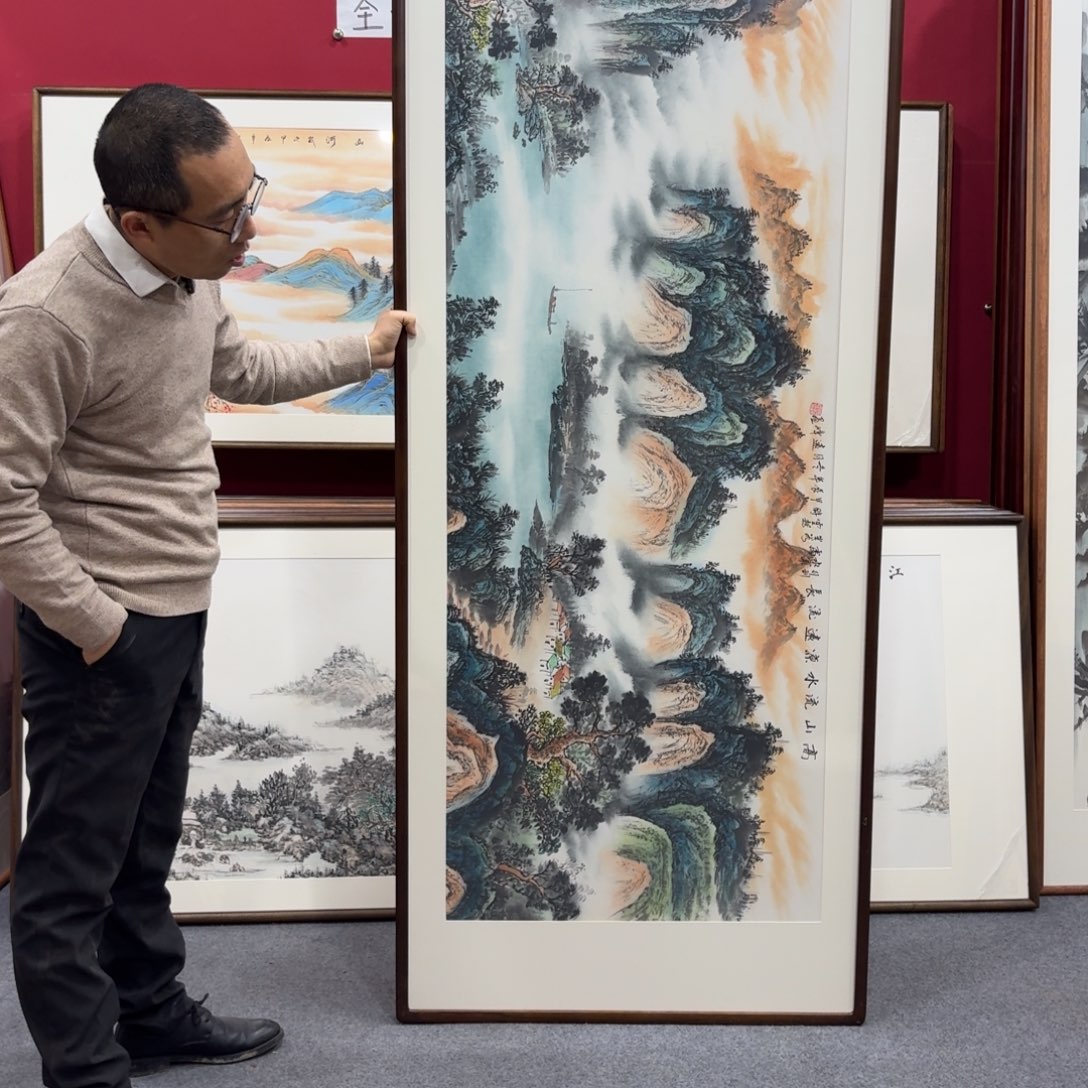 国画带框绘画210/80尺寸