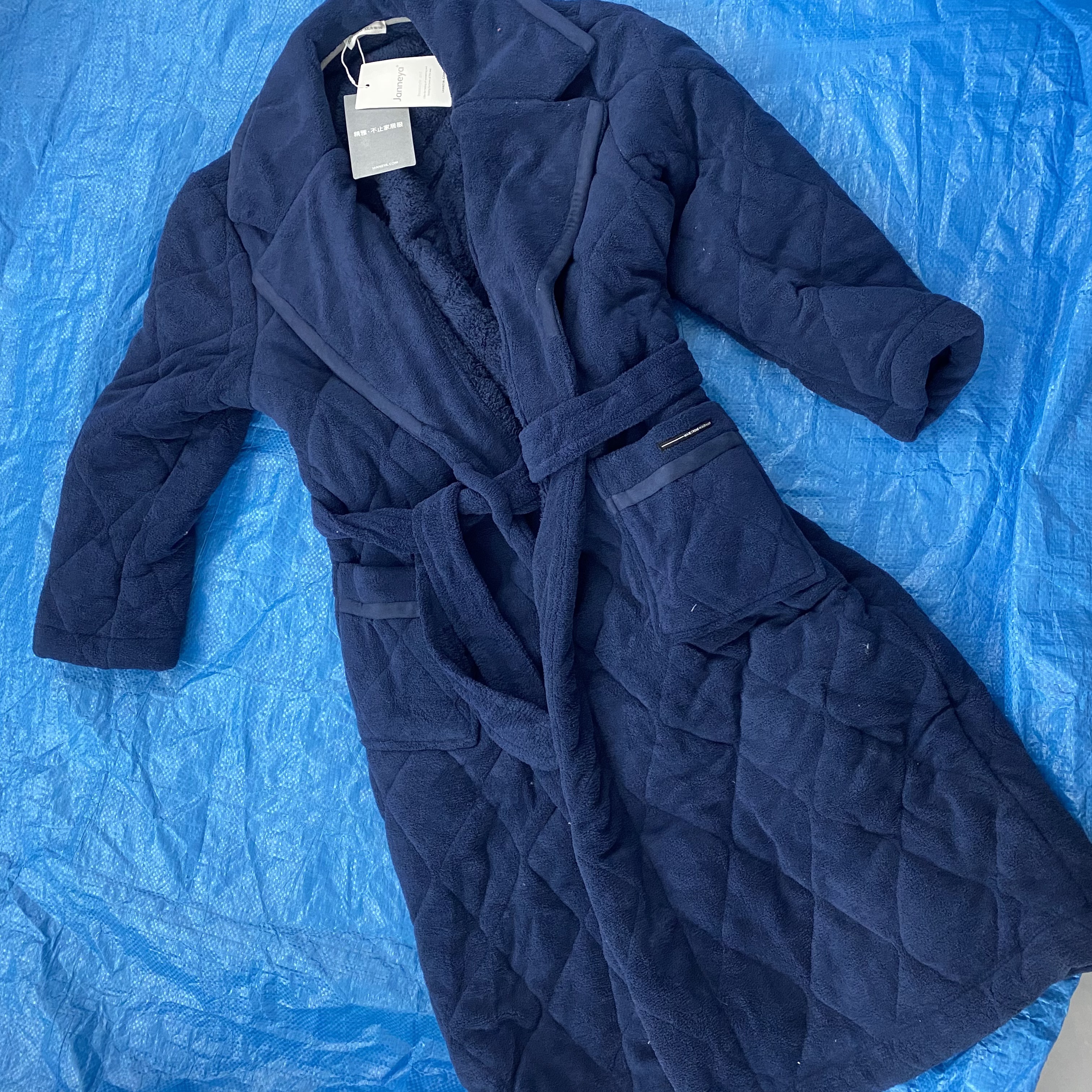 彩色品牌睡衣男士冬夹棉睡袍家居服7186084