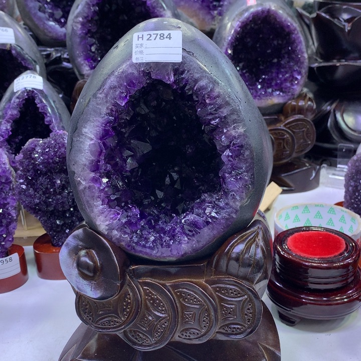 水晶紫水晶未镶嵌裸高17*13.5*8.5