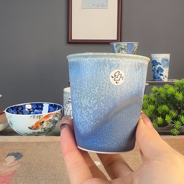 摆件景德柴烧茶杯多人