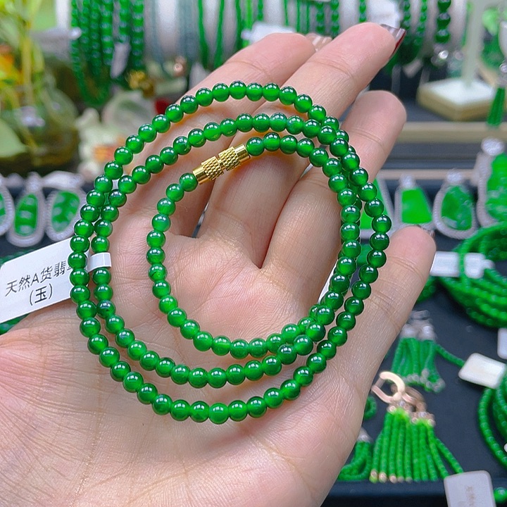 翡翠颈饰未镶嵌用****7圆珠项链4