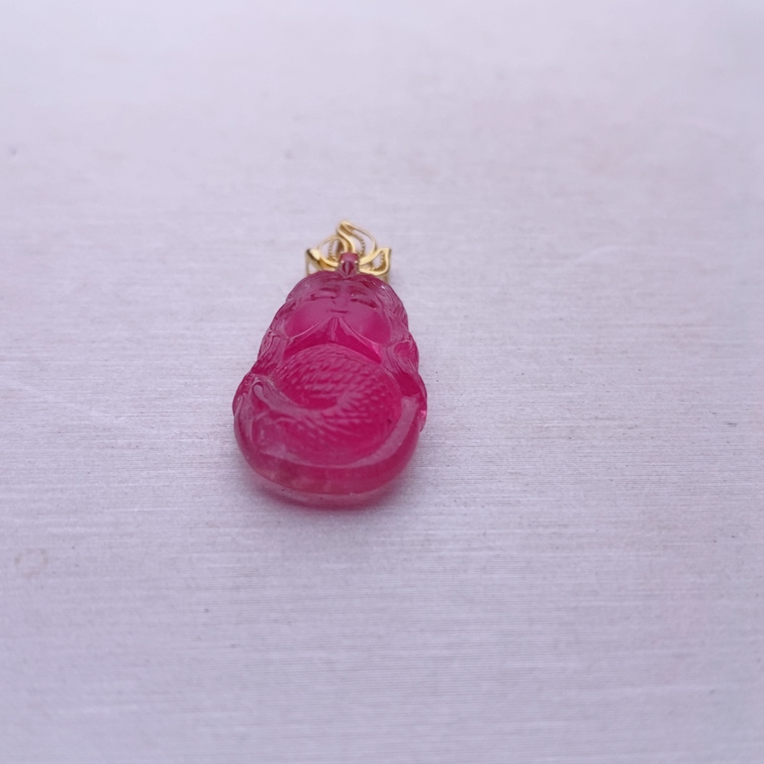 颈饰18K金镶嵌碧玺碧玺A吊坠