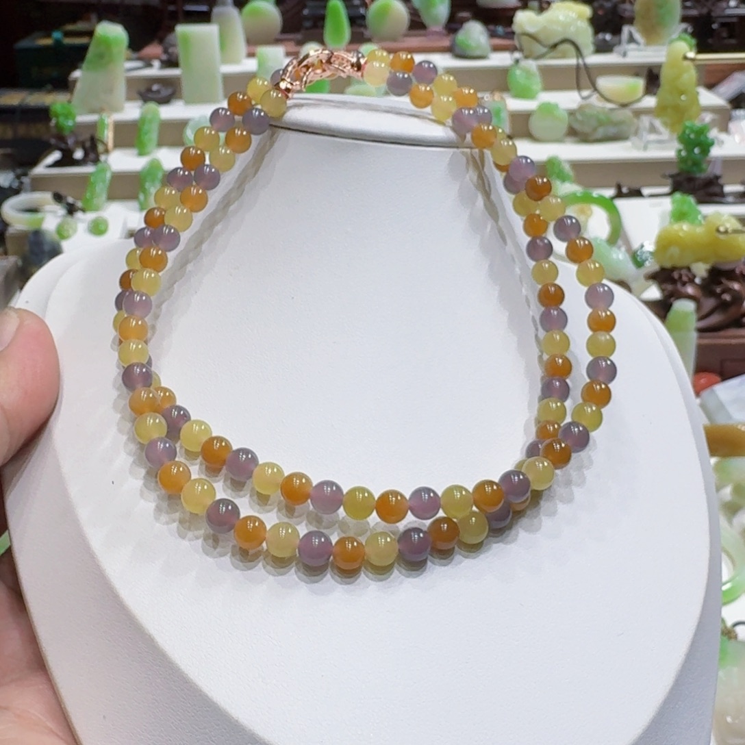 和田玉未镶嵌颈饰和田玉多宝卡6米108项链