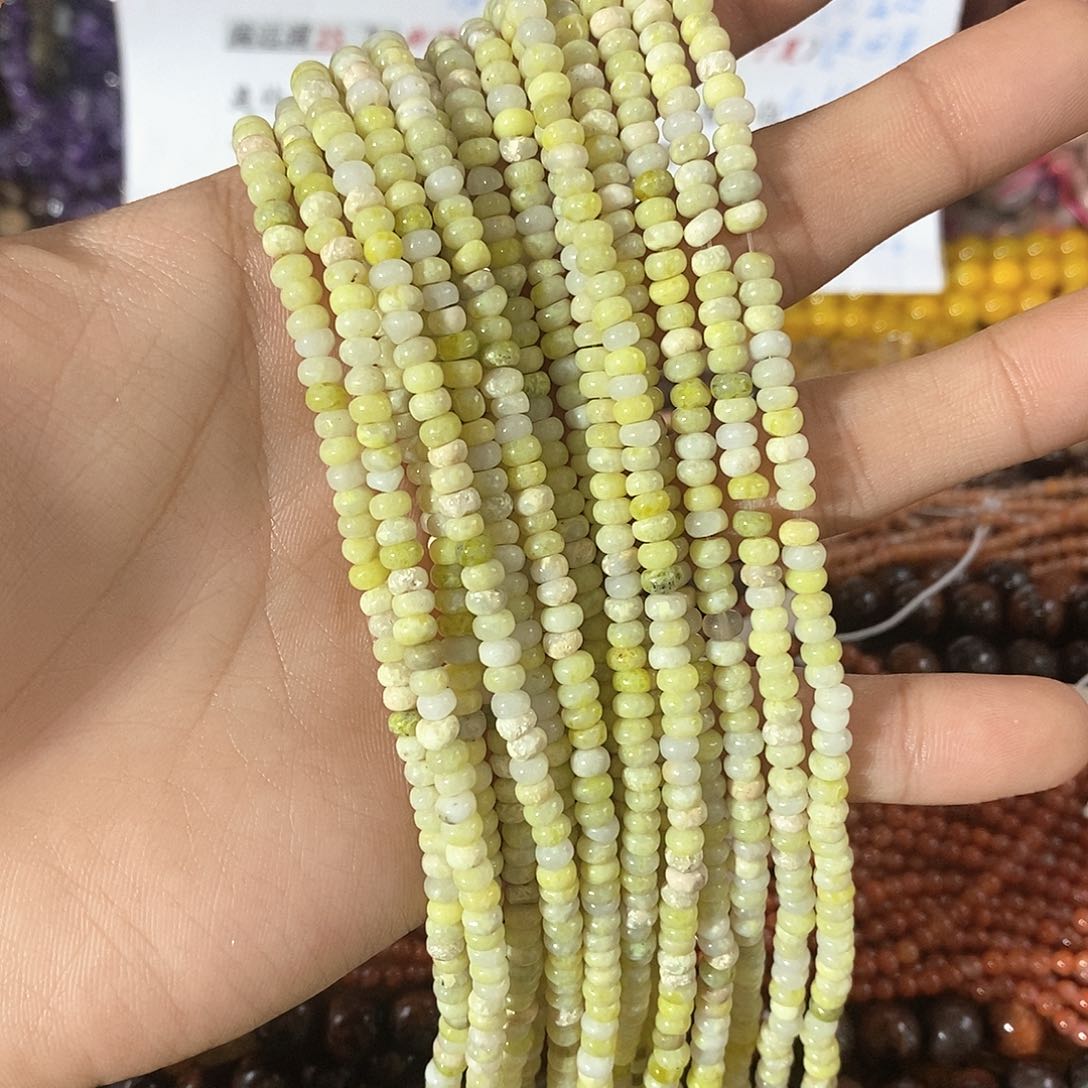 玛瑙/玉髓合金珠宝半成品一条天然2.5X4mm菜花玉隔片