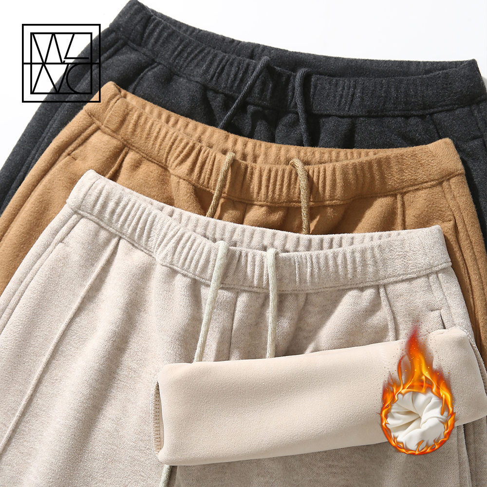 双裤长【羊毛呢子】加绒肌理感直筒呢子弹力加厚保暖显瘦阔腿休闲裤