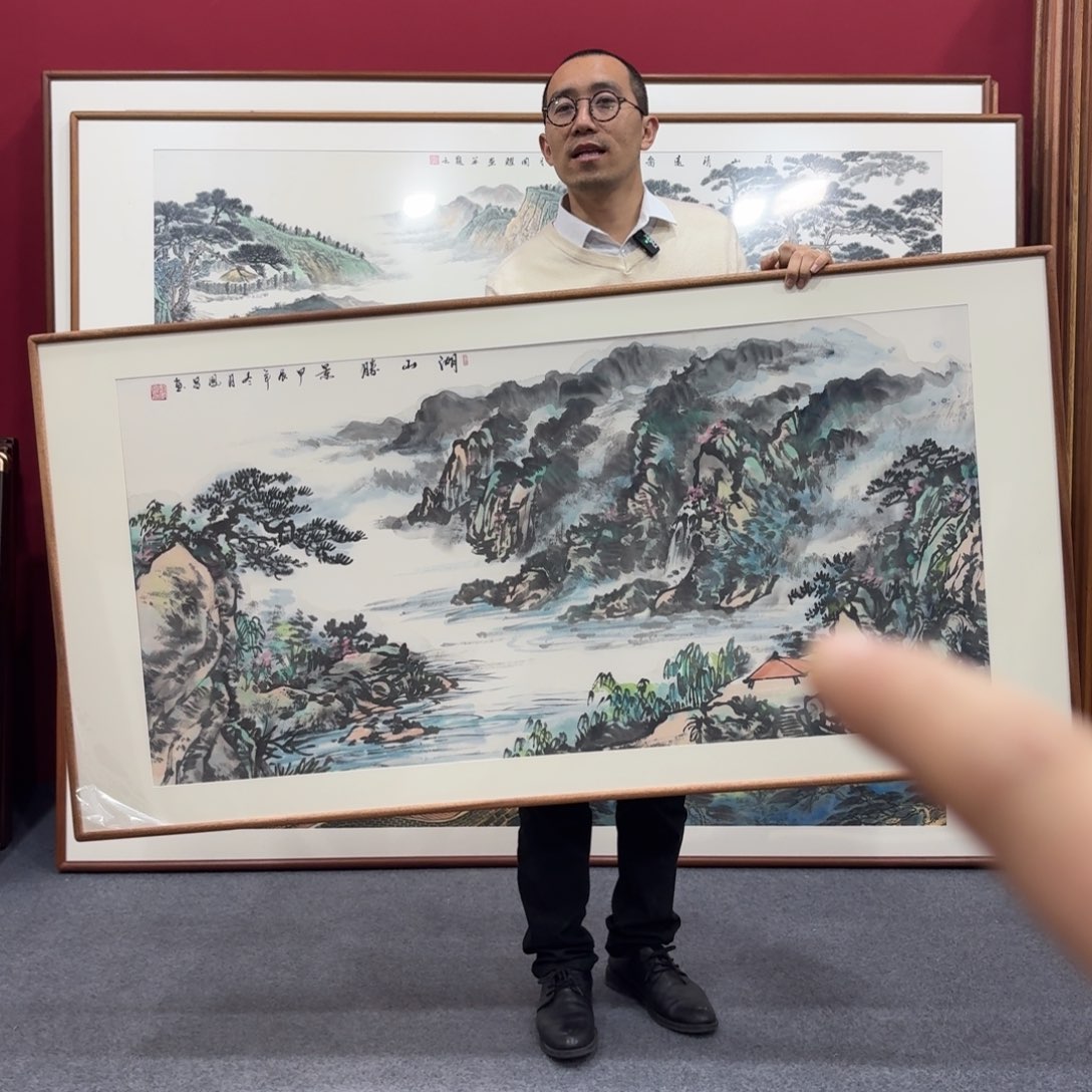 国画带框绘画160/80尺寸