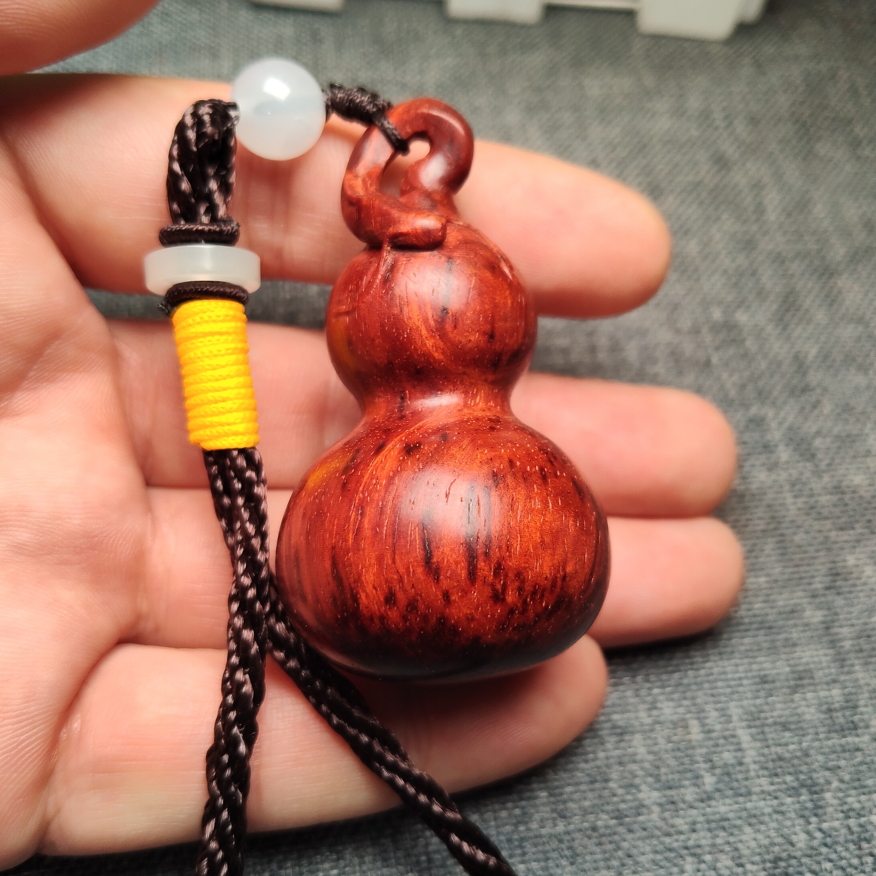 檀香紫檀葫芦手把件！