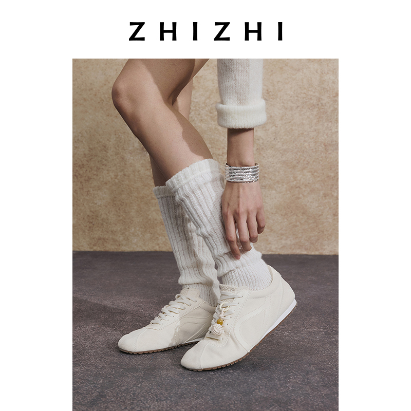 致知 望远行 复古时髦德训鞋25年秋季新款低跟肌理ZZ2EAPPX003