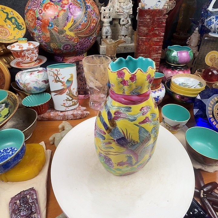 遇***3瓶精品法浪彩布袋瓶一个