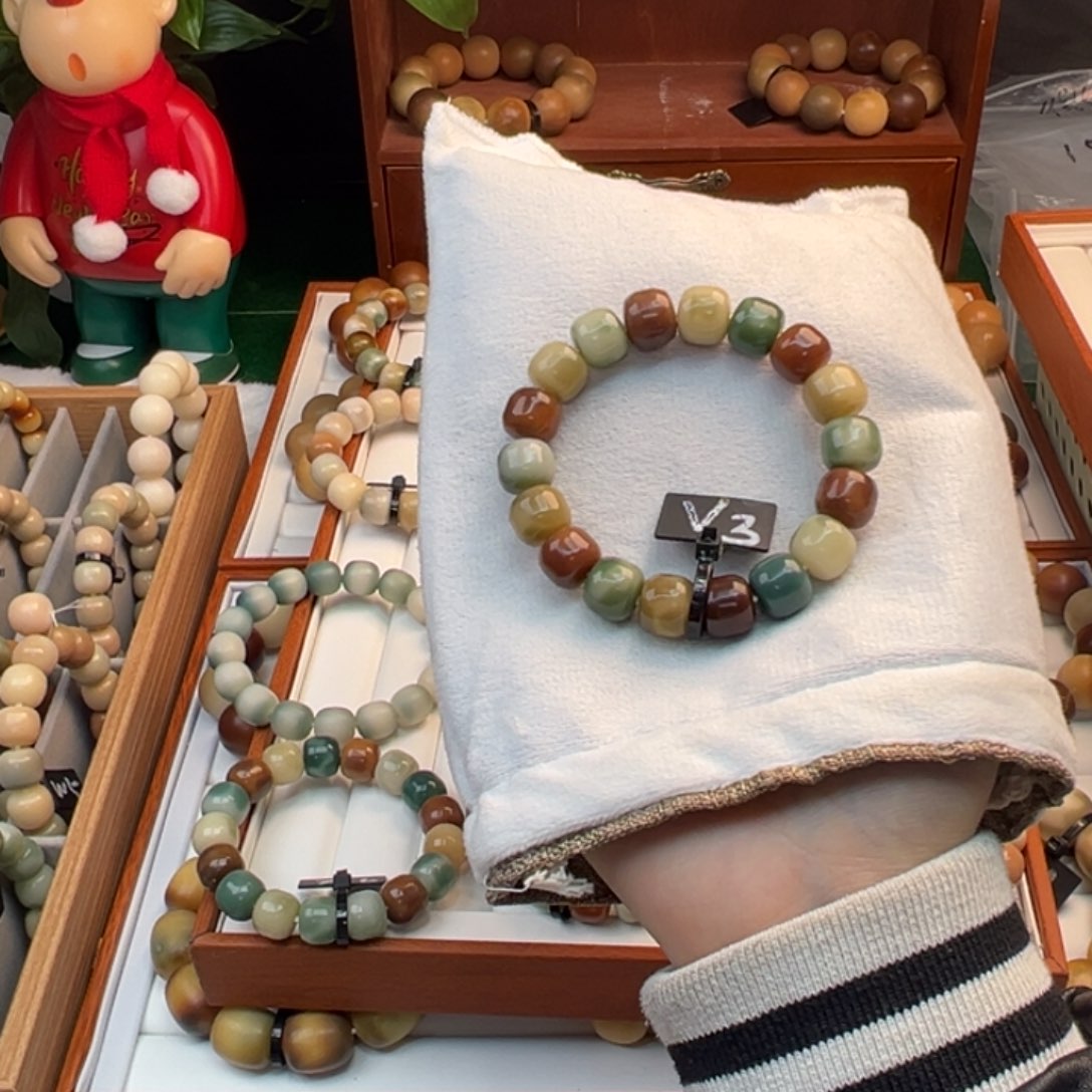 菩提根/象牙果手串银*微瑕3山野玫瑰汉堡卡13