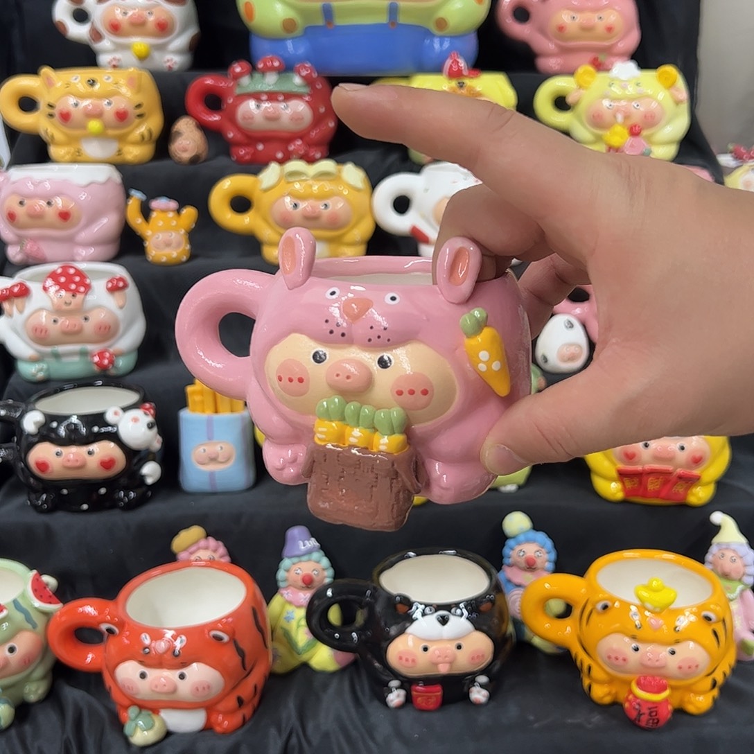 手工艺品 猪猪杯不完美