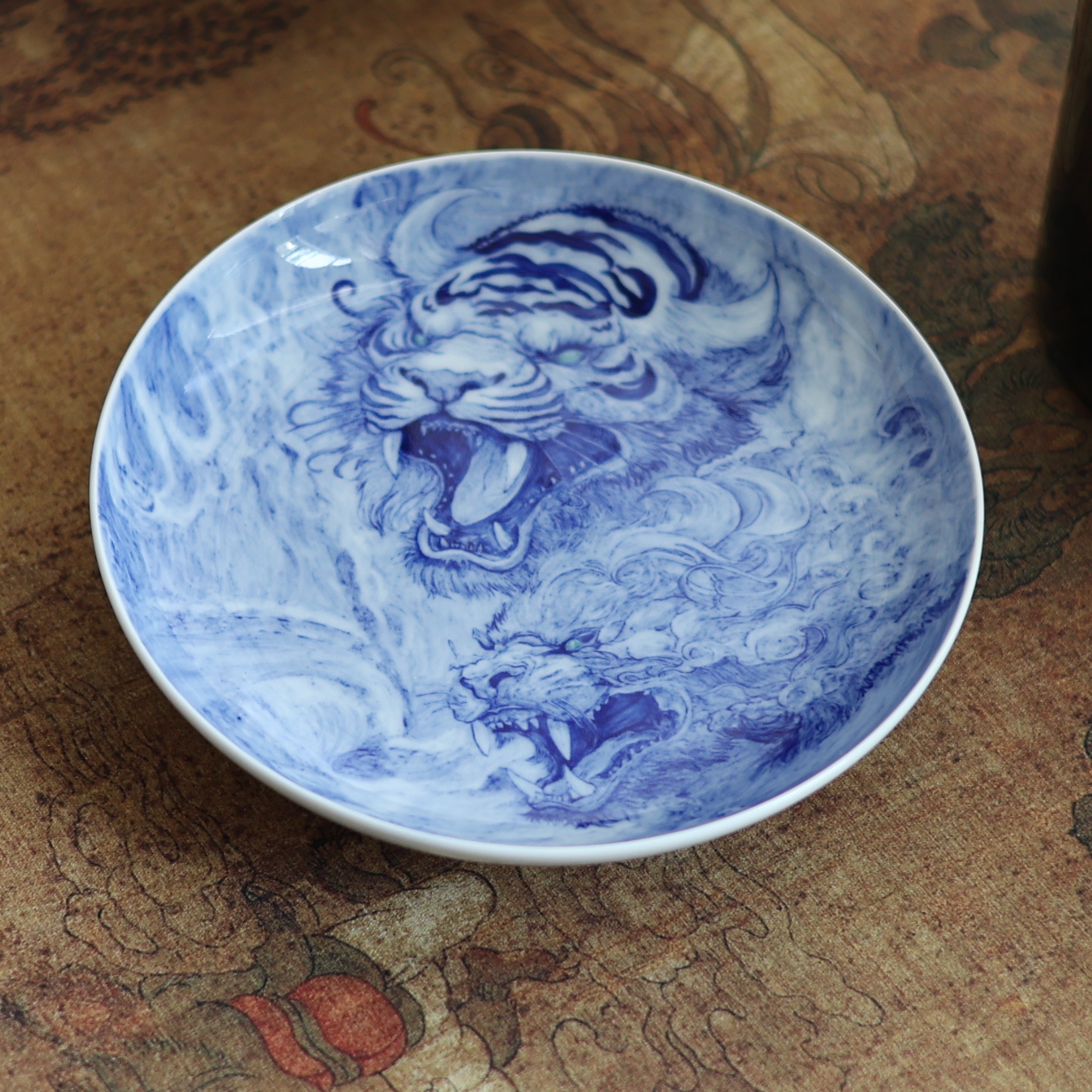 手绘老虎茶具可定制下单前先咨询