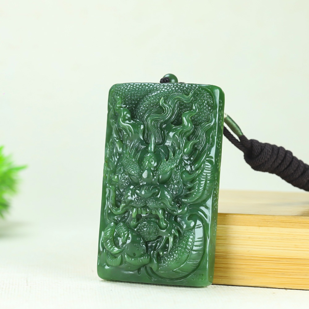 和田玉碧玉龙牌（拍一发一，多样性发货！）