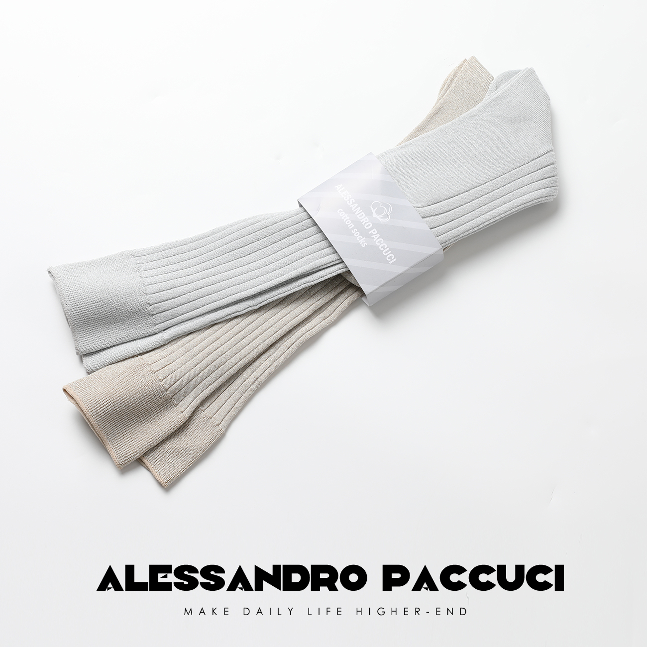 AP洛哥26505X【银灰+桦木林】金银丝闪光长筒女袜 时尚百搭舒适袜子