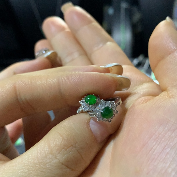翡翠银S925镶嵌戒指