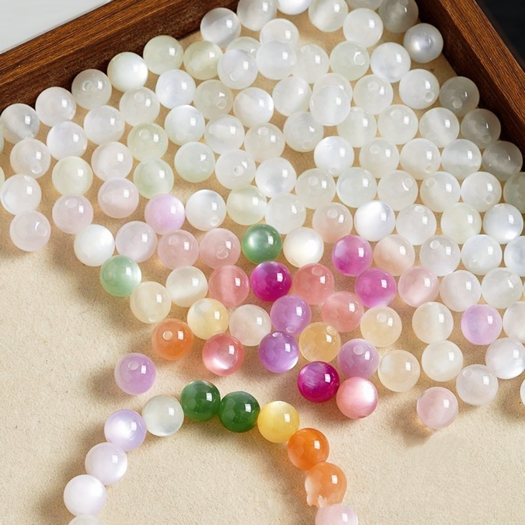 树脂手链 10mm感光变色彩虹色猫眼珠树脂珠串珠