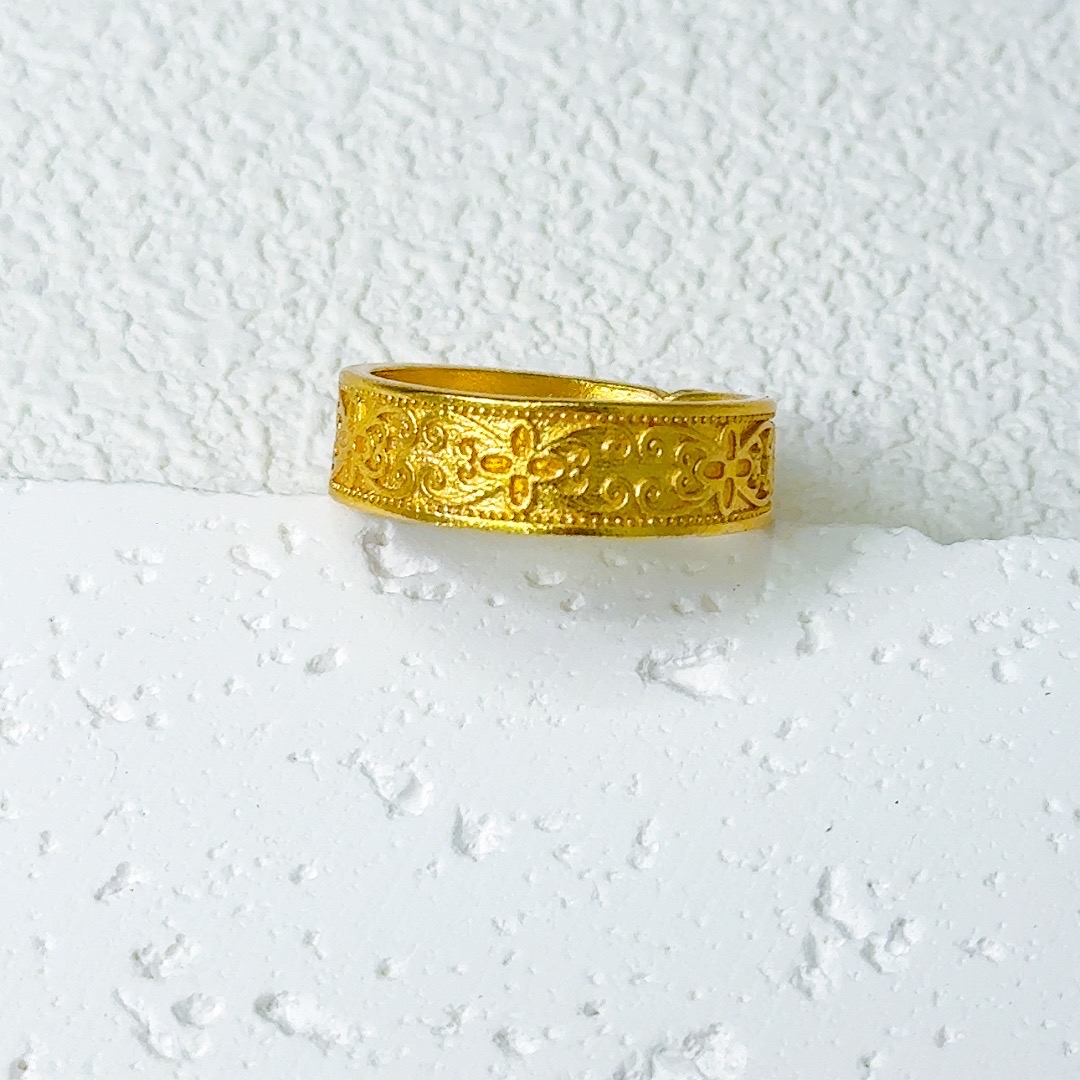 精工古法新中式雕花戒指-398