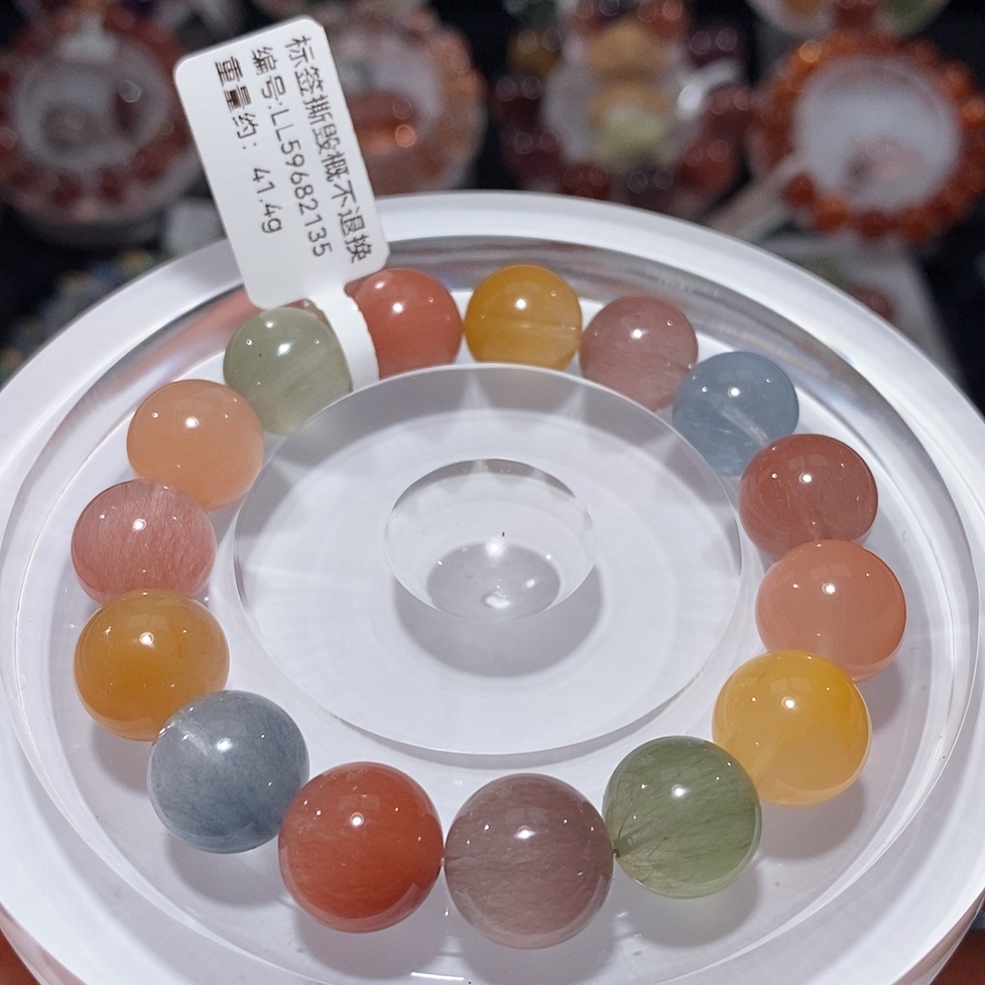 未镶嵌水晶手链F彩兔毛12.6