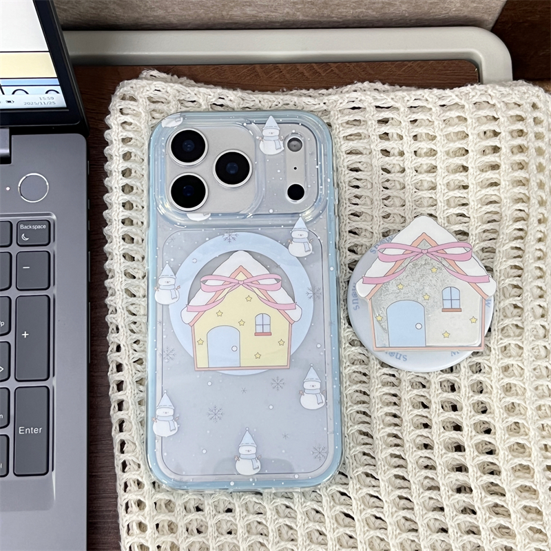 ins果冻二合一房屋雪人流沙适用16promax手机壳iPhone17苹果15/14